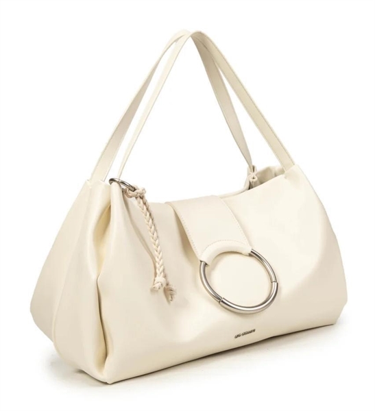 giò cellini borsa bianca a spalla elememto cerchio coll.2026