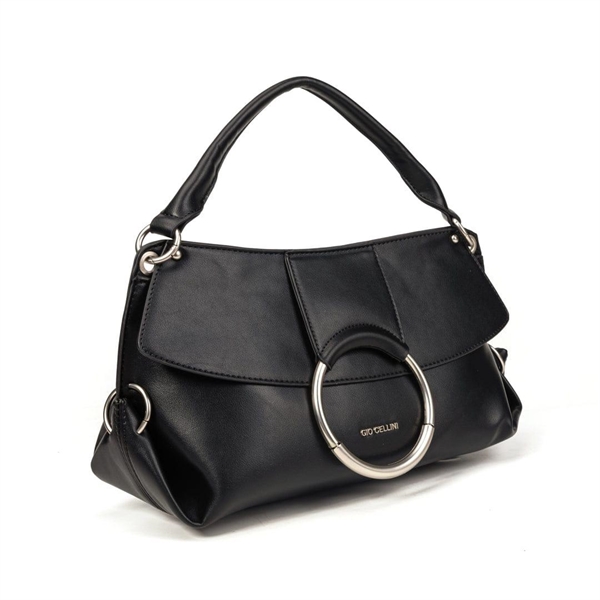 giò cellini borsa a mano nera elemento cerchio 10ll.2026