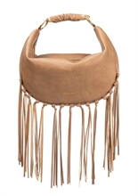 giò cellini borsa hobo a spalla con frange beige coll.2026