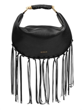 giò cellini borsa hobo a spalla con frange nero coll.2026