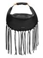 giò cellini borsa hobo a spalla con frange nero coll.2026