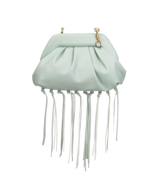 giò cellini borsa clutch con frange azzurro coll.2026