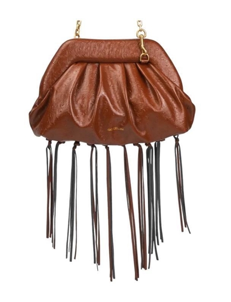 giò cellini borsa clutch con frange marrone coll.2026