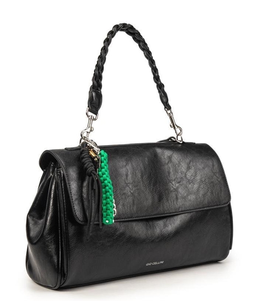 giò cellini borsa a spalla nera ecopelle vintage coll.2026