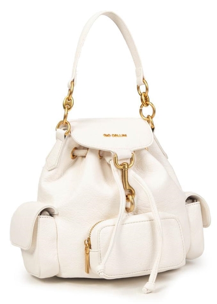 giò cellini zaino con tasche laterali e frontale bianco coll.26