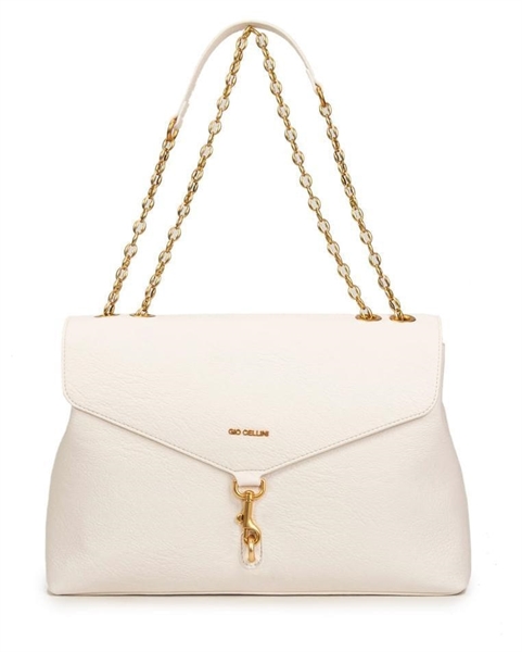giò cellini borsa bianca con patta chiusura gancio coll.2026