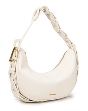 giò cellini borsa mezzaluna bianca spalla intreccio decorativo