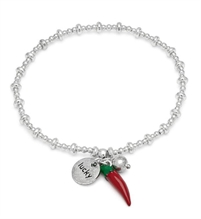 vestopazzo love bracciale elastico pendenti peperoncino coll.25