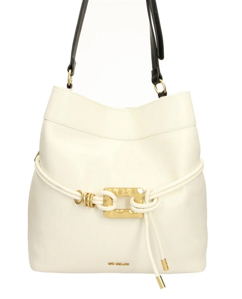 giò cellini borsa secchiello bianco con fibbia dorata coll.2026