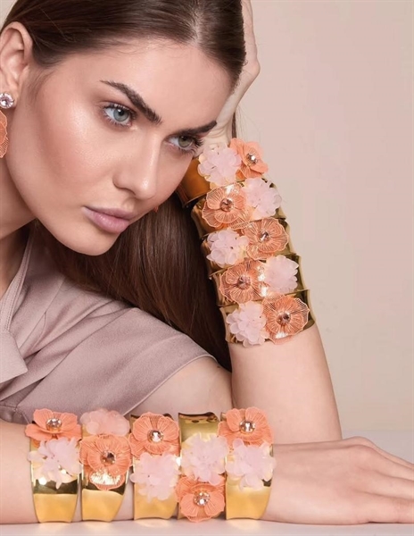 dolman bijoux narciso bracciale rigido fiori rosa/arancio 2026