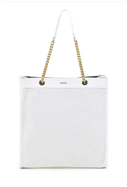 ripani borsa in pelle kate bianco traforata coll.2026