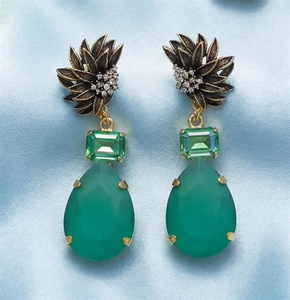 dolman bijoux odalisca orecchini pendenti pietre verdi 2026