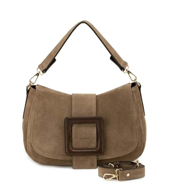 Ripani Cecilia-mf borsa a spalla pelle scamosciata tortora 26/27