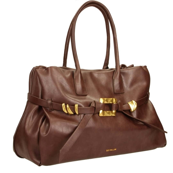 Gio Cellini maxi bag in ecopelle liscia testa di moro coll.26/27