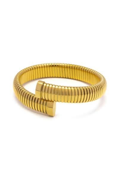 vestopazzo gold steel bracciale rigido a coste aperto coll.26/27