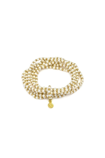 vestopazzo perle bracciale elastico multifilo dettaglio centrale