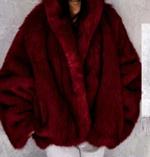Gio Cellini giacca corta ecopelliccia cappuccio bordeaux tg M/L