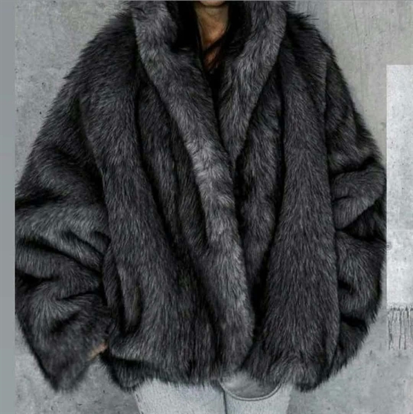 Gio Cellini giacca corta ecopelliccia cappuccio grigio tg M/L